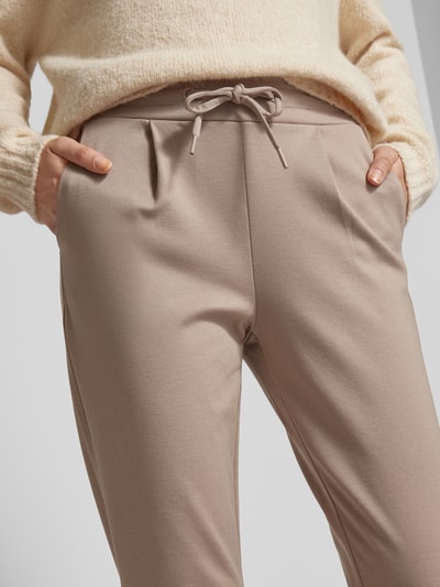 ICHI Sweatpants met verkorte pasvorm, model 'KATE' Lichtbruin - 3