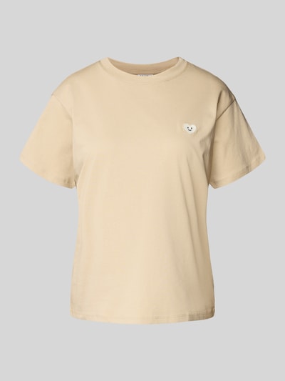 Jake*s Casual Pyjamabovendeel met motiefstitching Zand - 1