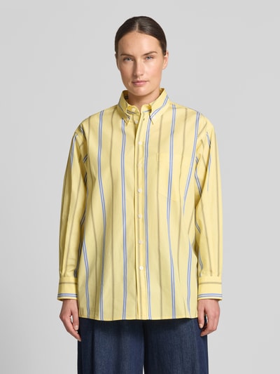 MAX&Co. Relaxed Fit Langarmbluse aus reiner Baumwolle Modell 'MCODAMA' GELB 4