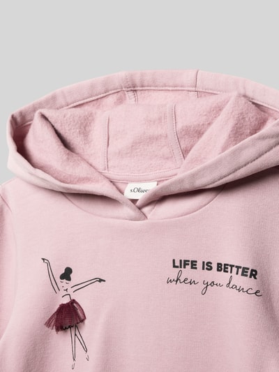 s.Oliver RED LABEL Bluza z kapturem o kroju regular fit z mieszanki bawełny  Jasnoróżowy 2