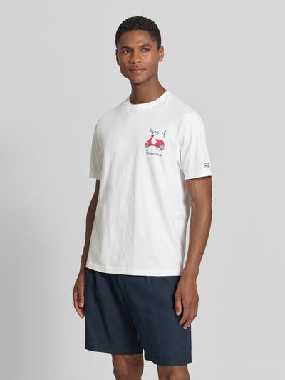 MC2 Saint Barth Koszulka T-shirt z przeszyciami model 'PORTOFINO' Biały 4