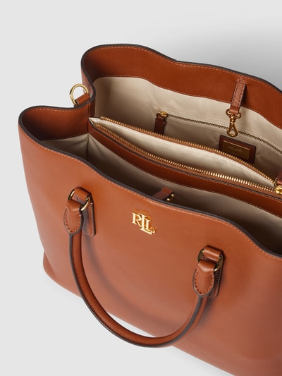 Lauren Ralph Lauren Satchel mit Karabinerverschluss Modell 'MARCY' Cognac 4