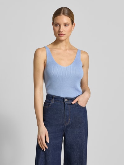 VERO MODA Regular Fit Strick-Top aus Viskose-Mix Modell 'NEWLEX' Hellblau 4