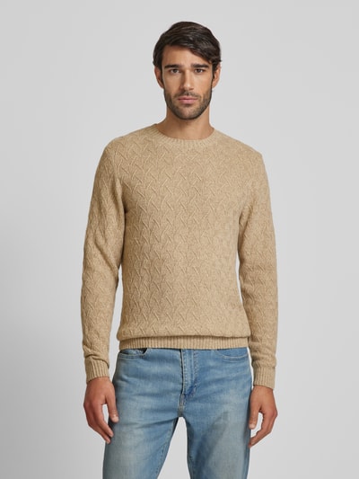 RAGMAN Gebreide pullover met structuurmotief Beige gemêleerd - 4