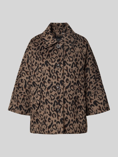 s.Oliver BLACK LABEL Loose Fit Jacke mit Leo-Print Taupe 2