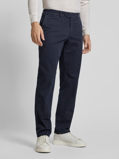 Brax Straight leg chino met paspelzak, model 'EVEREST' Marineblauw - 4