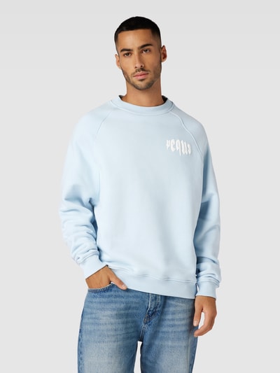 PEQUS Sweatshirt mit Label-Print Modell 'Mythic' Hellblau 4