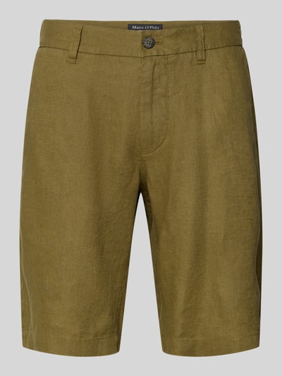 Produktfoto, Regular Fit Shorts aus reinem Leinen Modell 'RESO JOGGER' von Marc O'Polo für Herren, Optik: Unifarben, Passform: Regular-Fit, Verschluss: Knopf und verdeckter Reißverschluss, seitliche Eingrifftaschen, Paspeltaschen, Material: Leinen, hergestellt in Europaproduktion.