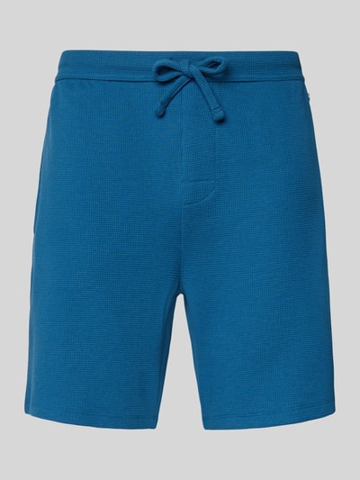 BOSS regular fit sweatshort van katoenmix model 'WAFFLE SHORTS' Blauw - 2