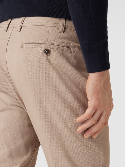 MCNEAL Stoffen slim fit broek met structuurpatroon Beige - 3