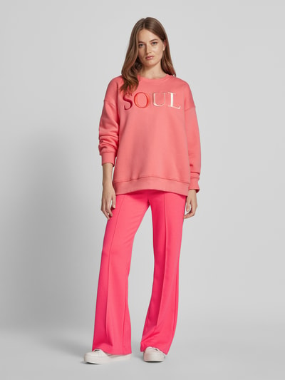 Smith and Soul Regular fit stoffen broek met vaste persplooien Felroze - 1