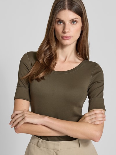 Marc Cain T-shirt met ronde hals Kaki - 3