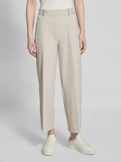 Cambio Tapered fit stoffen broek met verkort model Beige - 4