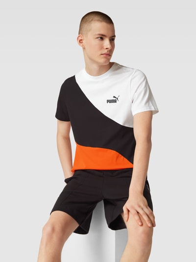 PUMA PERFORMANCE T-Shirt im Colour-Blocking-Design Modell 'PUMA POWER Cat' Orange 3