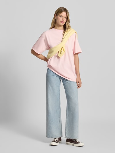 OH APRIL Relaxed Fit T-Shirt mit Label-Stitching Modell 'Fleur' Rosa 1