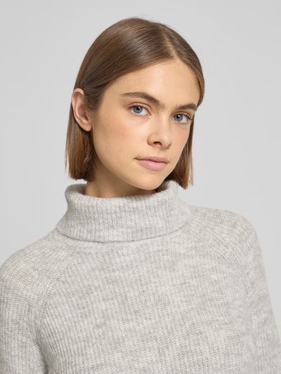 Pieces Golf o luźnym kroju z raglanowymi rękawami model ‘ELLEN’ Jasnoszary melanż 3