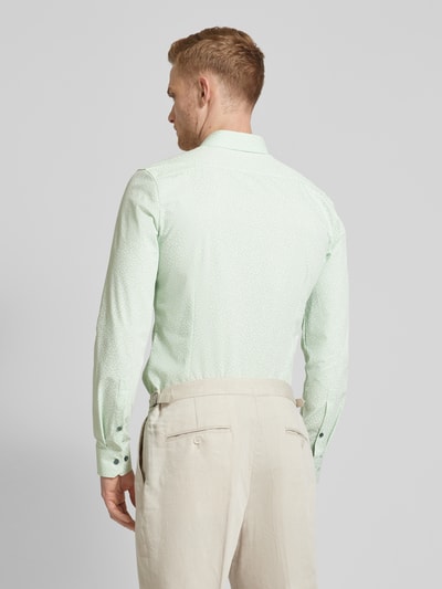 OLYMP No. Six Super slim fit zakelijk overhemd met all-over motief Mintgroen - 5