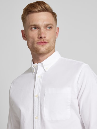 Jack & Jones Premium Slim Fit Freizeithemd mit Brusttasche Modell 'BROOK OXFORD' Weiss 3