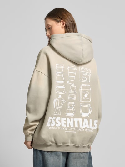 ANOTHER COTTON LAB Oversized hoodie met labelprint, model 'Essentials' Middengrijs - 5