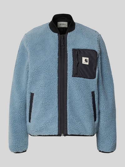 Carhartt Work In Progress Fleecejacke im Allover-Look mit Reißverschluss Modell 'Janet' Blau 2
