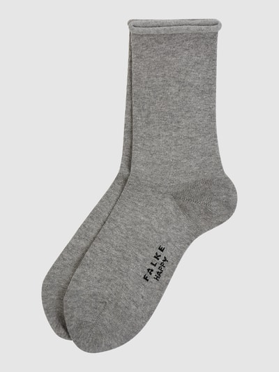 Falke Socken mit Stretch-Anteil im 2er-Pack Modell 'Happy' Mittelgrau Melange 1