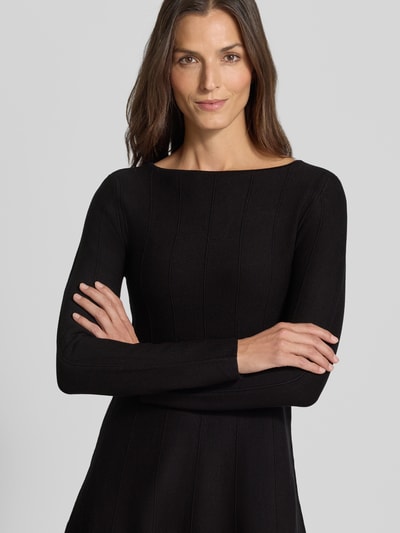 VILA Strickkleid mit Rundhalsausschnitt Modell 'VALUNI' Black 3