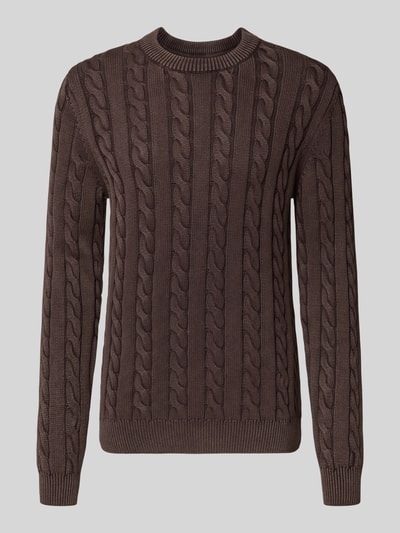 MCNEAL Gebreide pullover met ribboorden Chocoladebruin - 2