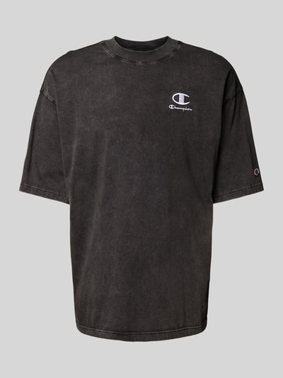 CHAMPION Relaxed Fit T-Shirt mit Label-Stitching BLACK 2