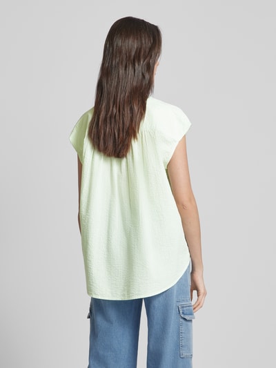 Esprit Blouseshirt met streepmotief en V-hals Appeltjesgroen - 5