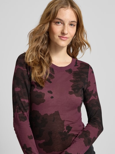 G-Star Raw Longsleeve mit geripptem Rundhalsausschnitt Bordeaux 3