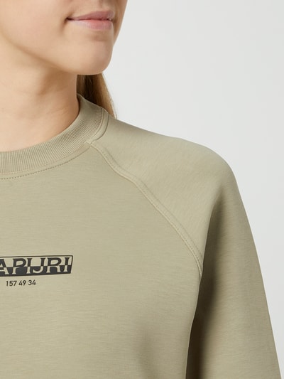 Napapijri Sweatshirt mit Logos Modell 'Oahu' Khaki 3