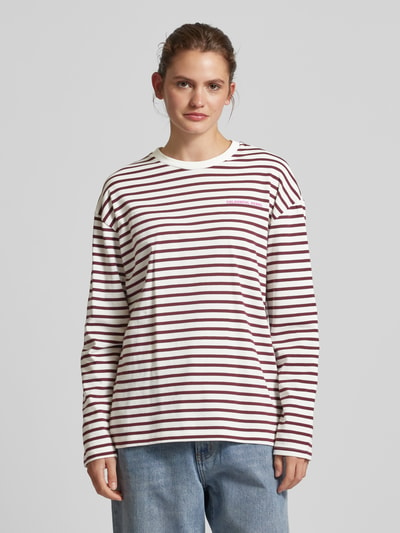 Colourful Rebel Longsleeve mit Label-Print Bordeaux 4