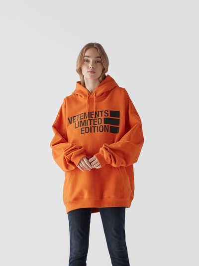 VETEMENTS Oversized Hoodie mit Label-Print Orange 6