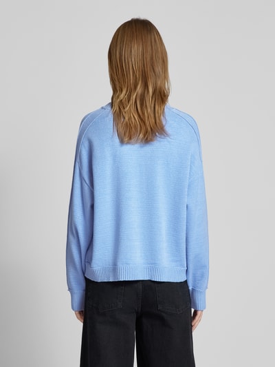 Milano Italy Oversized Strickpullover mit Viskose-Anteil Blau 5