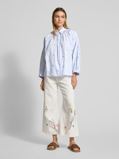 Weekend Max Mara Relaxed Fit Bluse mit überschnittenen Schultern Modell 'GILLY' Hellblau 1