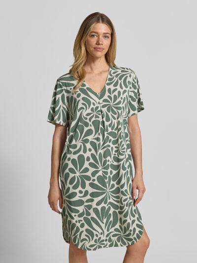 FREE/QUENT Knielanges Kleid mit V-Ausschnitt Modell 'Floy' Gruen 4