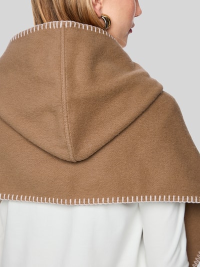 Marc Cain Schal aus Wolle mit Kapuze Camel 6