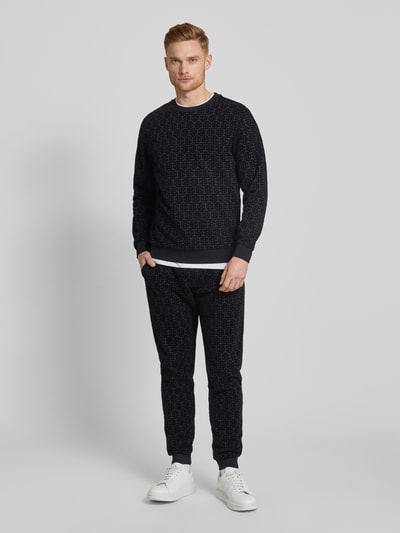 Christian Berg Men Sweatshirt met ribboorden Zwart - 1