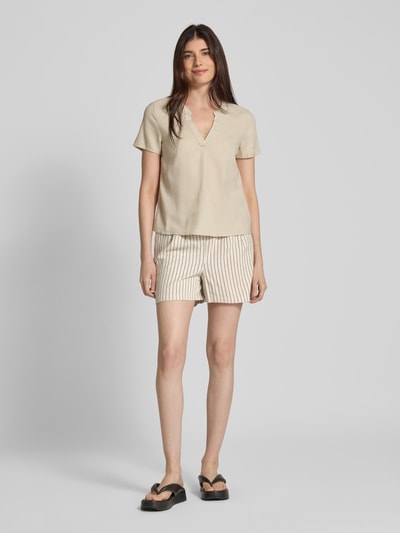 Vero Moda Regular Fit Shorts aus Viskose-Leinen-Mix Modell 'JESMILO' Beige 1