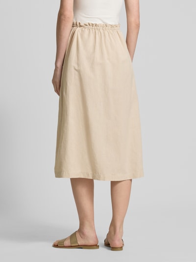 Christian Berg Woman Leinenrock mit Gehschlitz Beige 5