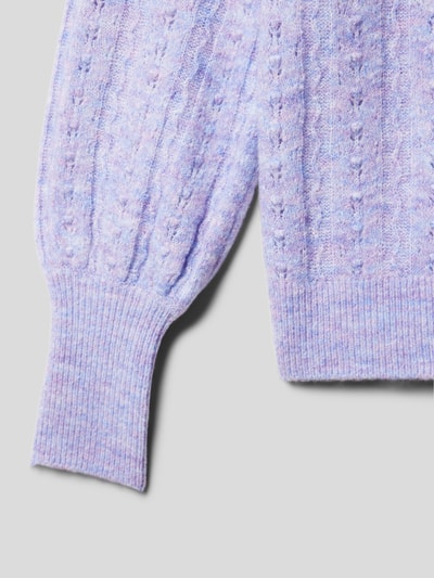 Scotch & Soda Sweter z dzianiny z bufiastymi rękawami Jasnofioletowy 2