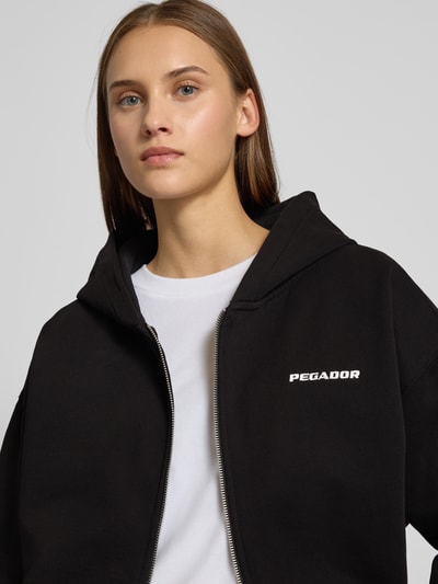 Pegador Bluza rozpinana o kroju oversized z wyhaftowanym logo model ‘Clarita’ Czarny 3