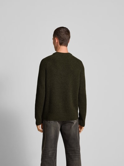Closed Wollpullover in Strick-Optik Khaki 5