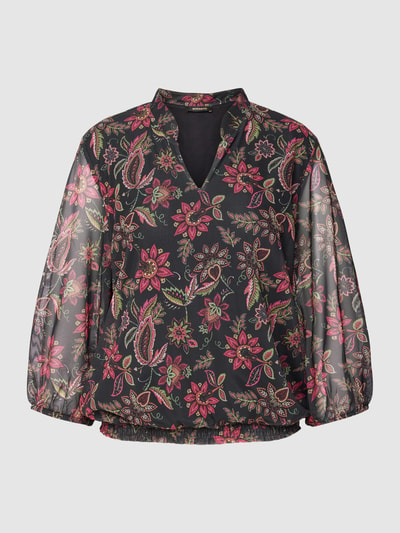 More & More Blouseshirt met all-over bloemenmotief Zwart - 2