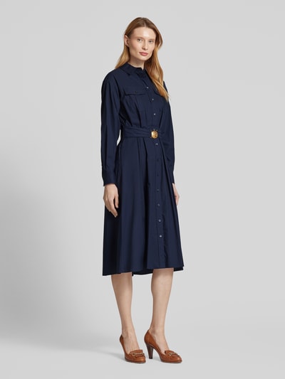 Lauren Ralph Lauren Midikleid mit Knopfleiste Modell 'GISTAL' Dunkelblau 1