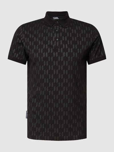 Karl Lagerfeld Poloshirt met all-over motief Zwart - 2