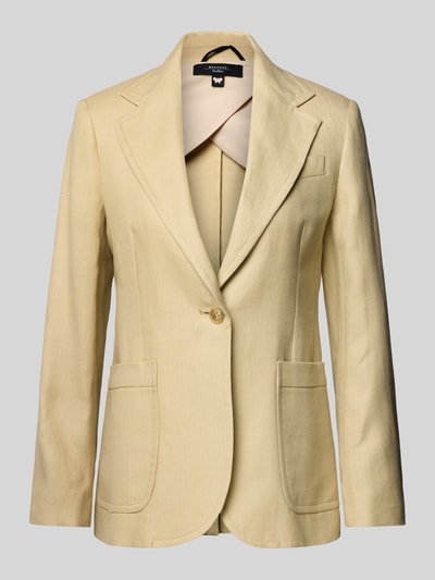Weekend Max Mara Taillierter Blazer aus Baumwoll-Leinen-Mix Modell 'GALLI' Sand 2