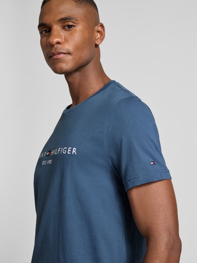 Tommy Hilfiger Slim Fit T-Shirt aus reiner Baumwolle Jeansblau 3