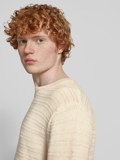 REVIEW Strickpullover mit gerippten Abschlüssen Ecru 3