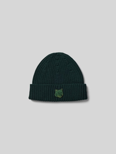 MAISON KITSUNE Beanie mit Label-Stitching Dunkelgruen 2